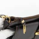 GUCCI Web Sherry Line Shoulder Bag Leather Brown Red Green Auth 181788-10