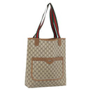 GUCCI GG Supreme Web Sherry Line Tote Bag PVC Beige Red 39 02 003 Auth 181790A-1