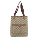 GUCCI GG Supreme Web Sherry Line Tote Bag PVC Beige Red 39 02 003 Auth 181790A-2