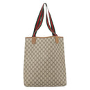 GUCCI GG Supreme Web Sherry Line Tote Bag PVC Beige Red 39 02 003 Auth 181790A-3