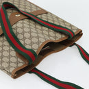 GUCCI GG Supreme Web Sherry Line Tote Bag PVC Beige Red 39 02 003 Auth 181790A-6