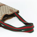 GUCCI GG Supreme Web Sherry Line Tote Bag PVC Beige Red 39 02 003 Auth 181790A-7