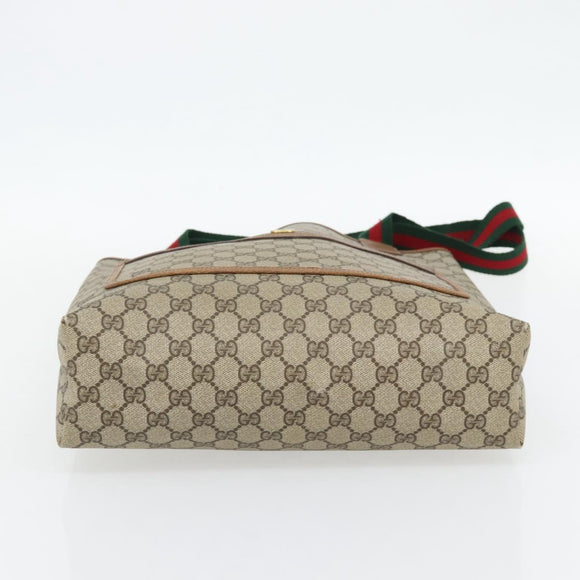 GUCCI GG Supreme Web Sherry Line Tote Bag PVC Beige Red 39 02 003 Auth 181790A