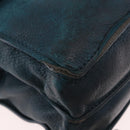 Chloe Abbey Shoulder Bag Leather 2way Blue Gold Auth 181795-15