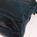 Chloe Abbey Shoulder Bag Leather 2way Blue Gold Auth 181795-16