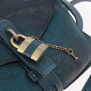 Chloe Abbey Shoulder Bag Leather 2way Blue Gold Auth 181795-19