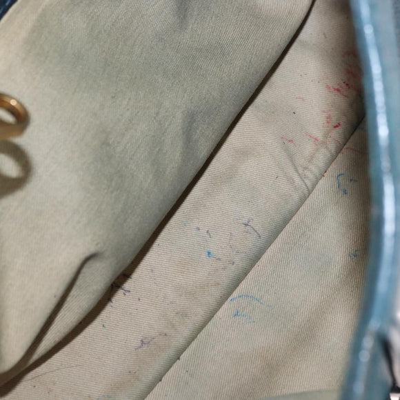 Chloe Abbey Shoulder Bag Leather 2way Blue Gold Auth 181795