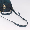 Chloe Abbey Shoulder Bag Leather 2way Blue Gold Auth 181795-9