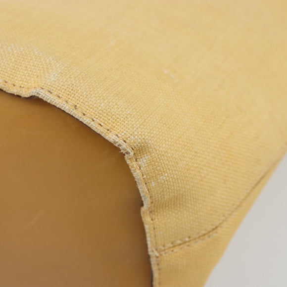 CELINE Circle Shoulder Bag Canvas Yellow Gold Auth 181797A