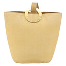 CELINE Circle Shoulder Bag Canvas Yellow Gold Auth 181797A-2