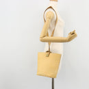 CELINE Circle Shoulder Bag Canvas Yellow Gold Auth 181797A-23