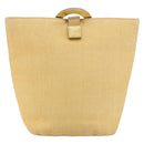 CELINE Circle Shoulder Bag Canvas Yellow Gold Auth 181797A-3