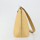 CELINE Circle Shoulder Bag Canvas Yellow Gold Auth 181797A-5