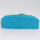 CHANEL Matelasse Chain Shoulder Bag Nylon Blue Gold CC Auth 181801SV-6