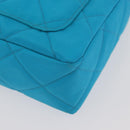 CHANEL Matelasse Chain Shoulder Bag Nylon Blue Gold CC Auth 181801SV-16