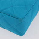 CHANEL Matelasse Chain Shoulder Bag Nylon Blue Gold CC Auth 181801SV-18
