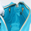 CHANEL Matelasse Chain Shoulder Bag Nylon Blue Gold CC Auth 181801SV-22