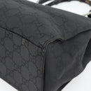 GUCCI GG Canvas Bamboo Handtasche Schwarz Silber 002 1010 Auth 181803A-12