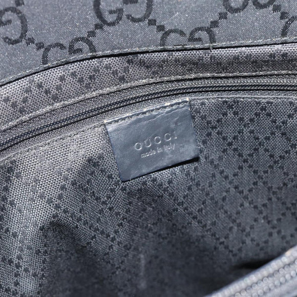 GUCCI GG Canvas Bamboo Handtasche Schwarz Silber 002 1010 Auth 181803A