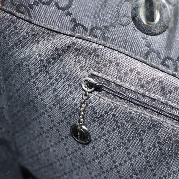 GUCCI GG Canvas Bamboo Handtasche Schwarz Silber 002 1010 Auth 181803A