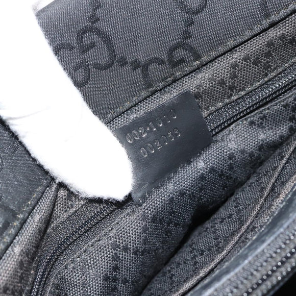 GUCCI GG Canvas Bamboo Handtasche Schwarz Silber 002 1010 Auth 181803A
