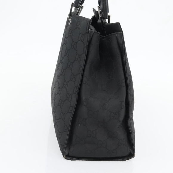GUCCI GG Canvas Bamboo Handtasche Schwarz Silber 002 1010 Auth 181803A