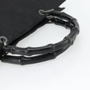 GUCCI GG Canvas Bamboo Handtasche Schwarz Silber 002 1010 Auth 181803A-7