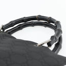 GUCCI GG Canvas Bamboo Handtasche Schwarz Silber 002 1010 Auth 181803A-8