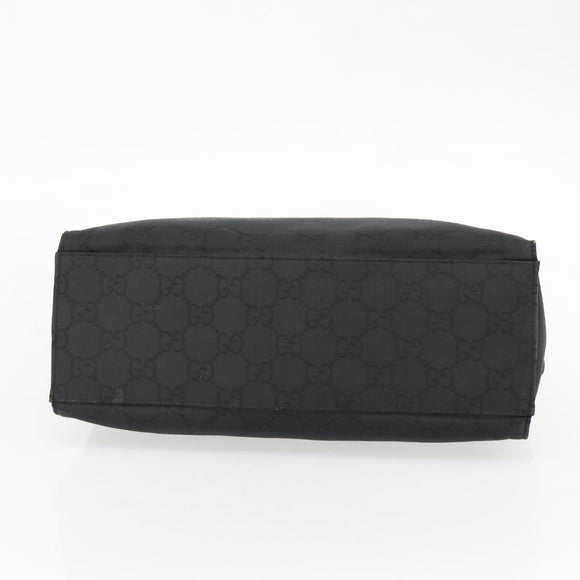 GUCCI GG Canvas Bamboo Handtasche Schwarz Silber 002 1010 Auth 181803A
