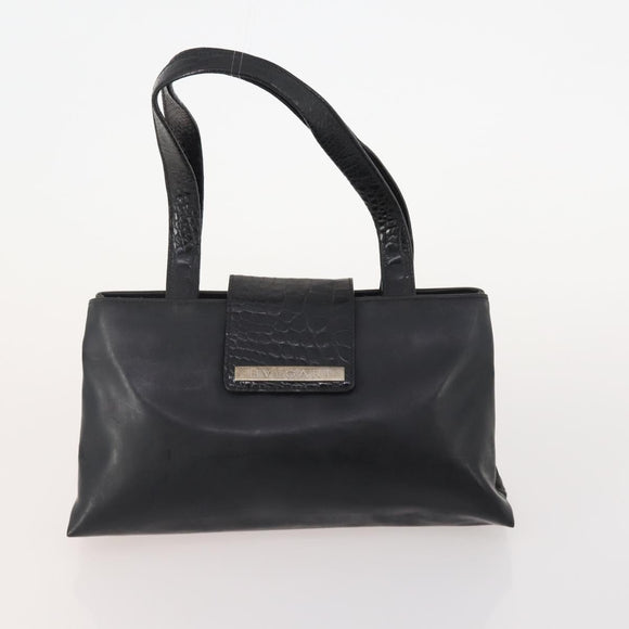 BVLGARI Hand Bag Nylon Canvas 3 Set Black Beige white Auth 181807