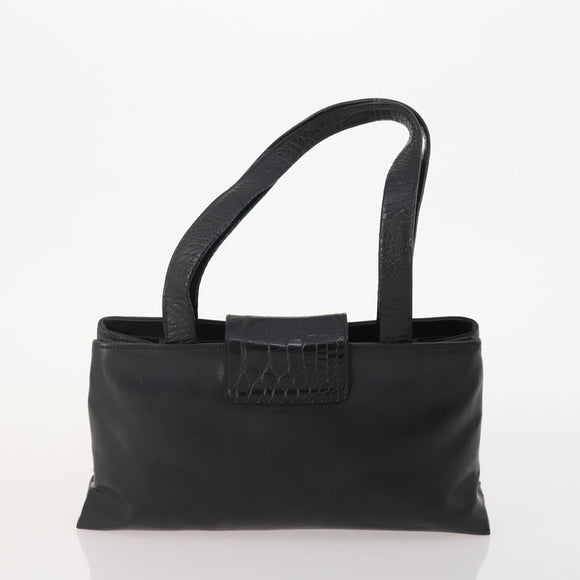 BVLGARI Hand Bag Nylon Canvas 3 Set Black Beige white Auth 181807