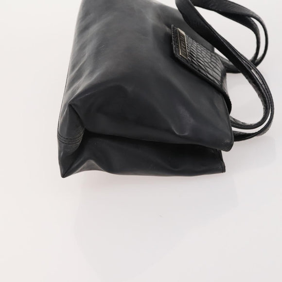 BVLGARI Hand Bag Nylon Canvas 3 Set Black Beige white Auth 181807