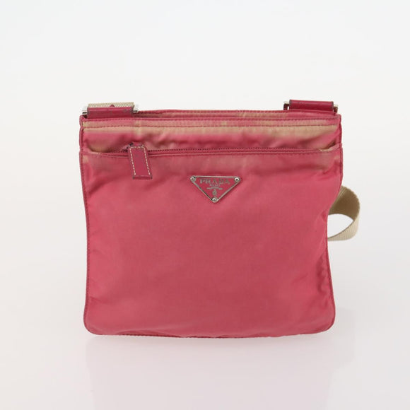 PRADA Shoulder Bag Nylon 4 Set Red Pink Light blue Auth 181808