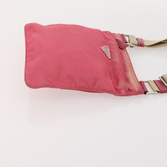 PRADA Shoulder Bag Nylon 4 Set Red Pink Light blue Auth 181808