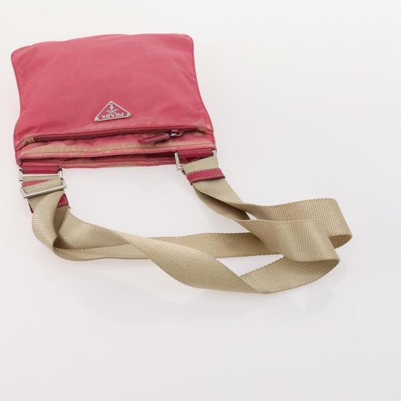 PRADA Shoulder Bag Nylon 4 Set Red Pink Light blue Auth 181808