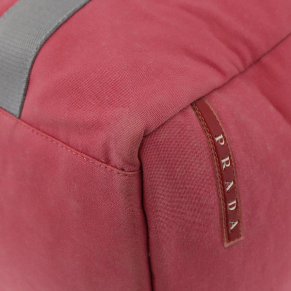 PRADA Boston Tasche Canvas Pink Silber Original 181809