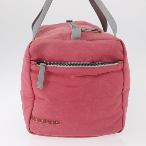 PRADA Boston Tasche Canvas Pink Silber Original 181809