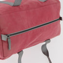 PRADA Boston Tasche Canvas Pink Silber Original 181809-7