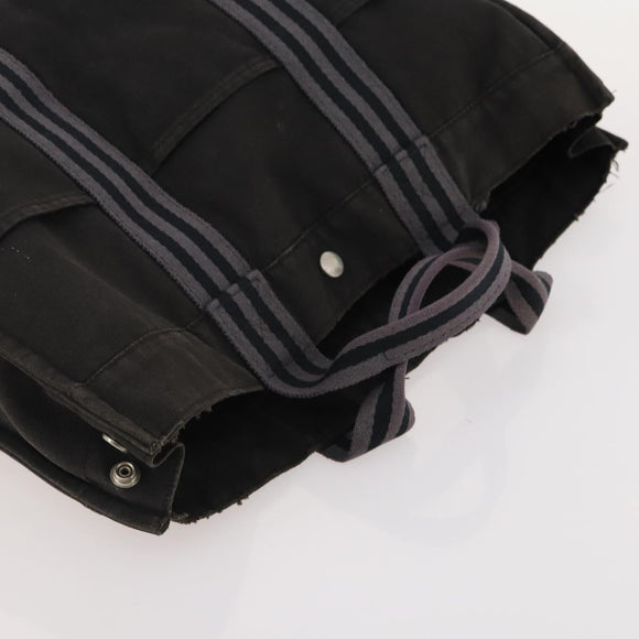 HERMES Fourre Tout Hand Bag Cotton 2 Set Black Navy Auth 181810