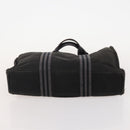 HERMES Fourre Tout Hand Bag Cotton 2 Set Black Navy Auth 181810-15