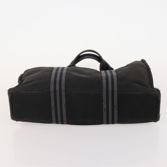HERMES Fourre Tout Hand Bag Cotton 2 Set Black Navy Auth 181810