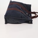 HERMES Fourre Tout Hand Bag Cotton 2 Set Black Navy Auth 181810-4
