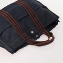 HERMES Fourre Tout Hand Bag Cotton 2 Set Black Navy Auth 181810-5