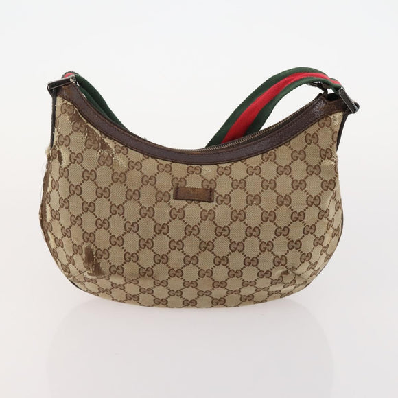 GUCCI GG Canvas Web Sherry Line Bag Canvas 3 Set Beige Red black Auth 181811