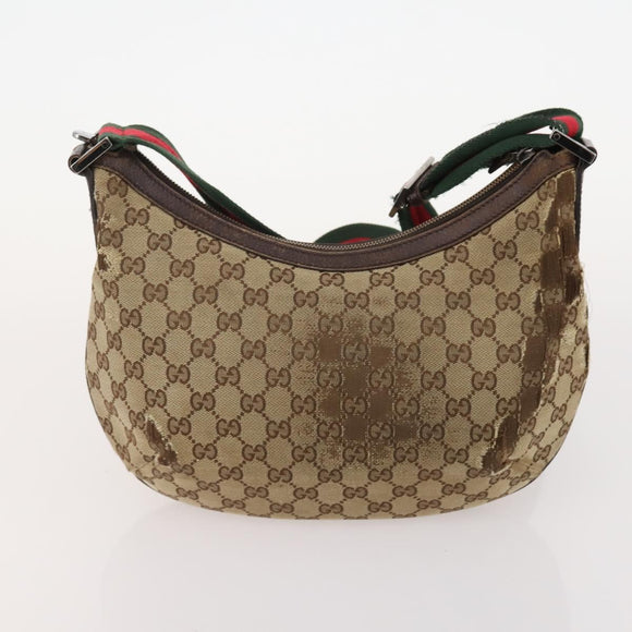 GUCCI GG Canvas Web Sherry Line Bag Canvas 3 Set Beige Red black Auth 181811