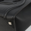 CELINE Luggage Micro Shopper Hand Bag Leather Black Silver Auth 181819SAM-9