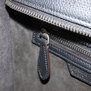 CELINE Luggage Micro Shopper Hand Bag Leather Black Silver Auth 181819SAM-23