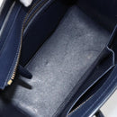 CELINE Luggage Micro Shopper Hand Bag Leather Navy Gold Auth 181820M-10
