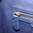 CELINE Luggage Micro Shopper Hand Bag Leather Navy Gold Auth 181820M-23