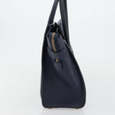 CELINE Luggage Micro Shopper Hand Bag Leather Navy Gold Auth 181820M-3
